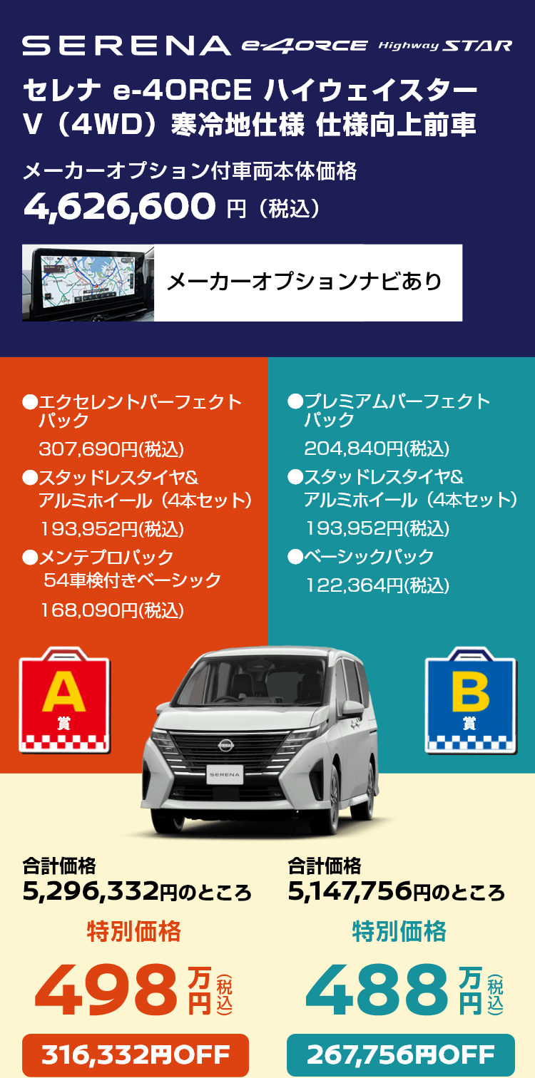 セレナ e-4ORCE ハイウェイスターV（4WD）寒冷地仕様 仕様向上前車