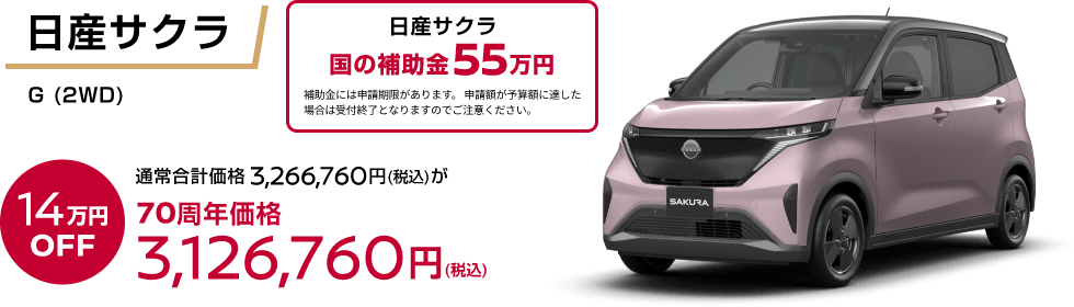 日産サクラ G（2WD）