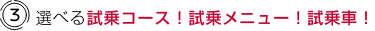 (3)選べる試乗コース! 試乗メニュー！ 試乗車！