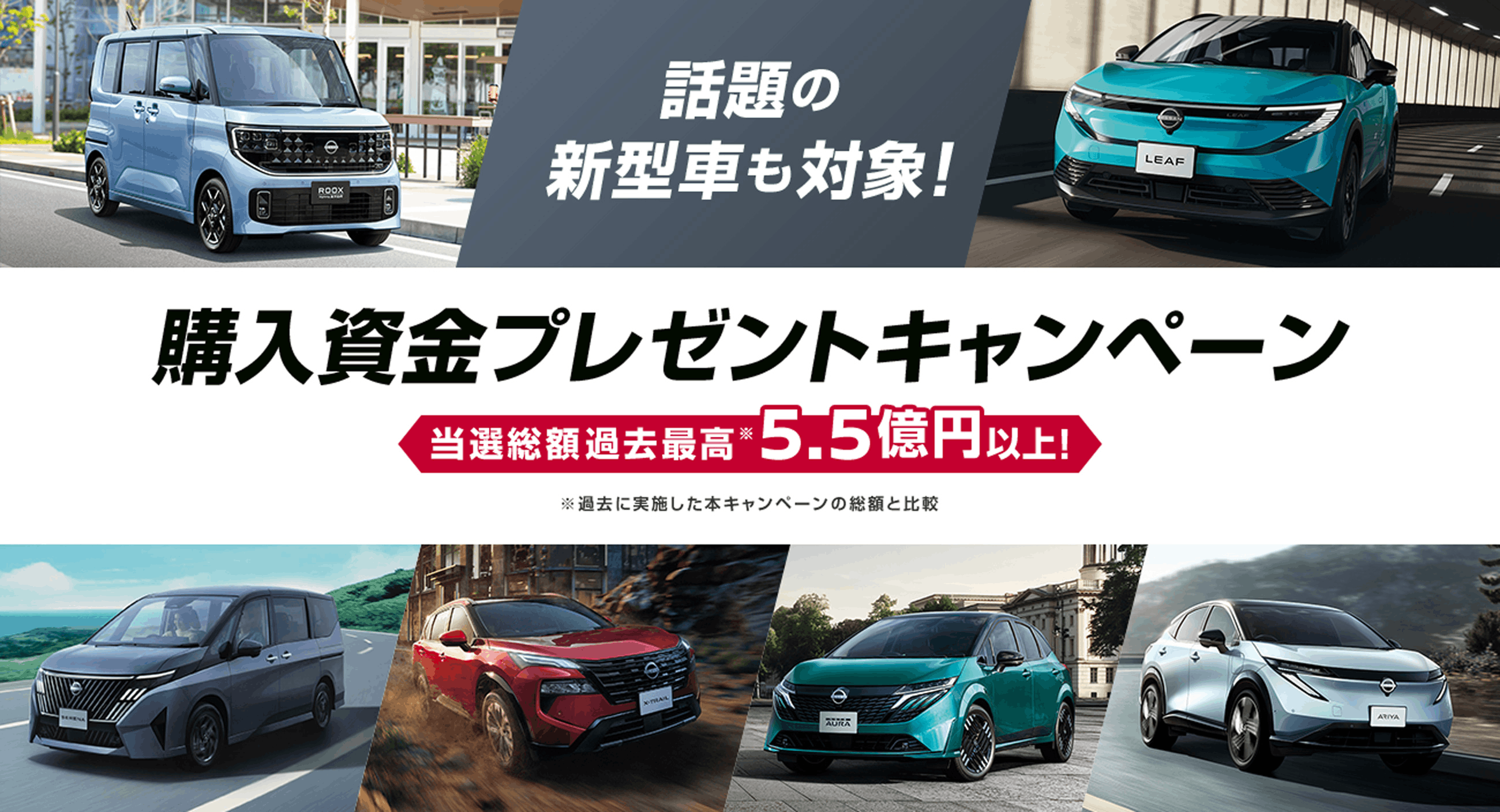 話題の新型車も対象! 購入資金プレゼントキャンペーン