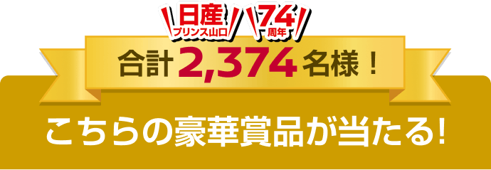合計2,374名様！こちらの豪華賞品が当たる!