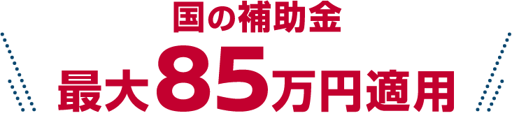 国の補助金最大85万円適用