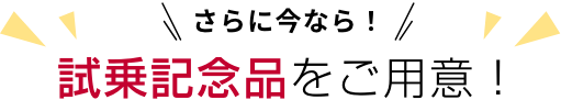 さらに今なら！試乗記念品をご用意！