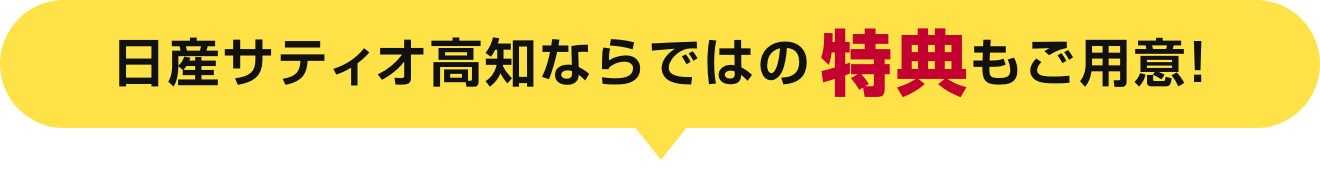 日産サティオ高知ならではの特典もご用意!