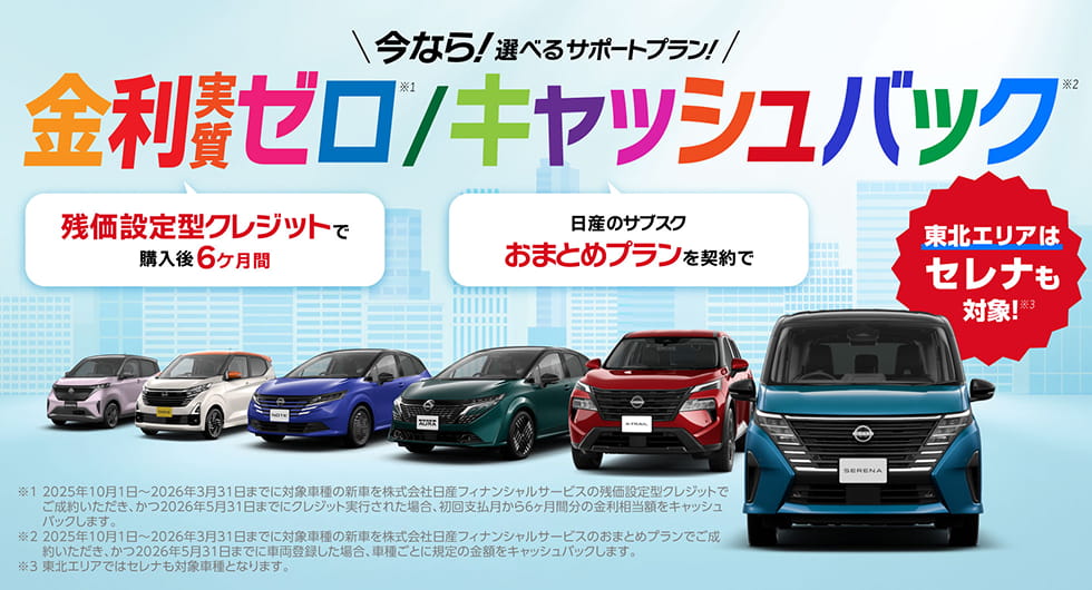 BVC購入後6ヶ月間金利実質0/おまとめプランキャッシュバック