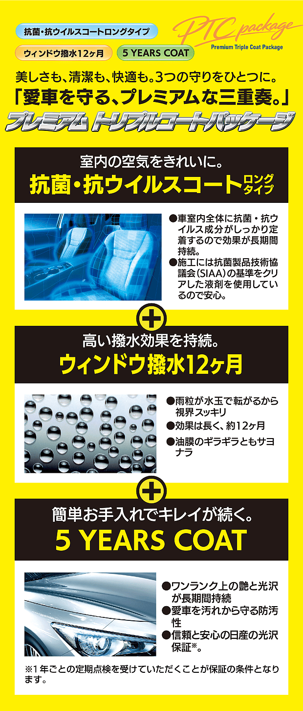 「愛車を守る、プレミアムな三重奏。」プレミアム トリプルコートパッケージ
