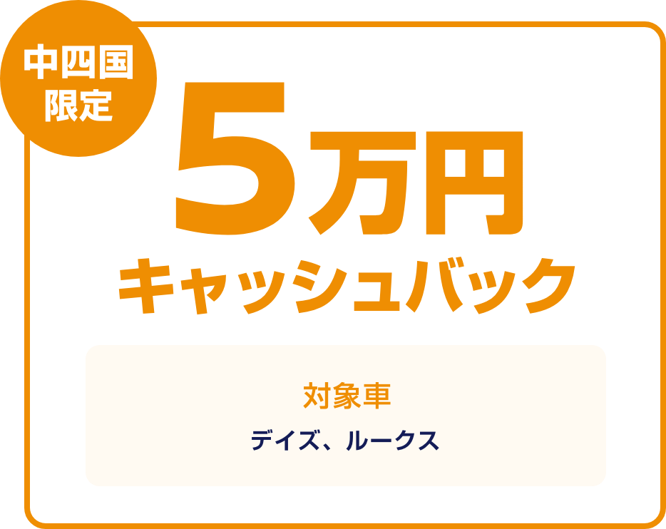 中四国限定5万円キャッシュバック