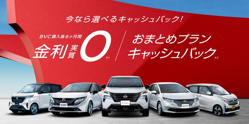 BVC購入後6ヶ月間金利実質0/おまとめプランキャッシュバック