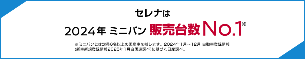 セレナは2024年 ミニバン 販売台数No.1