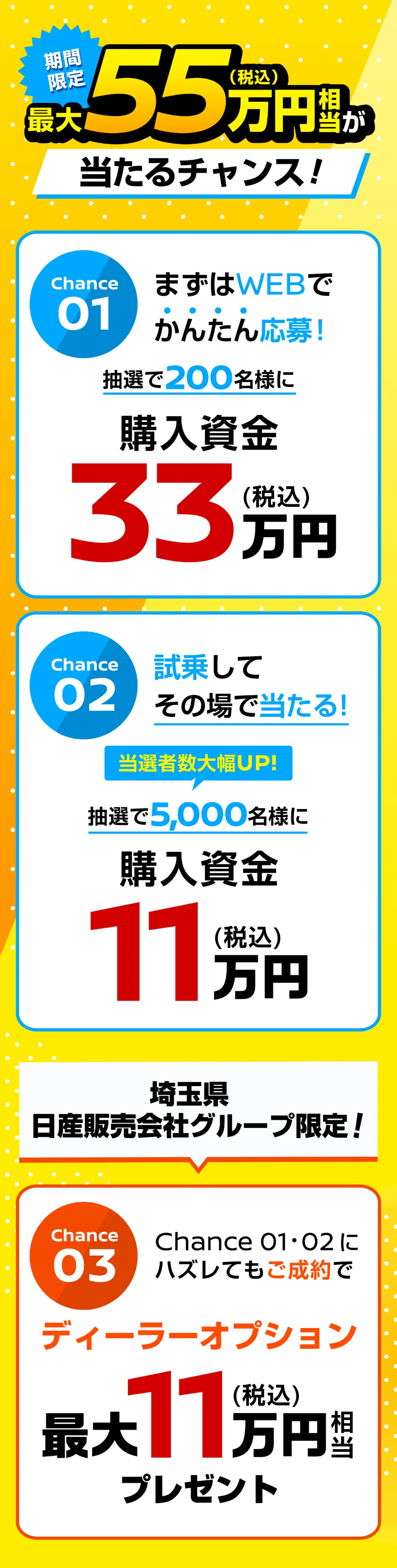 埼玉県日産販売会社グループ限定キャンペーン