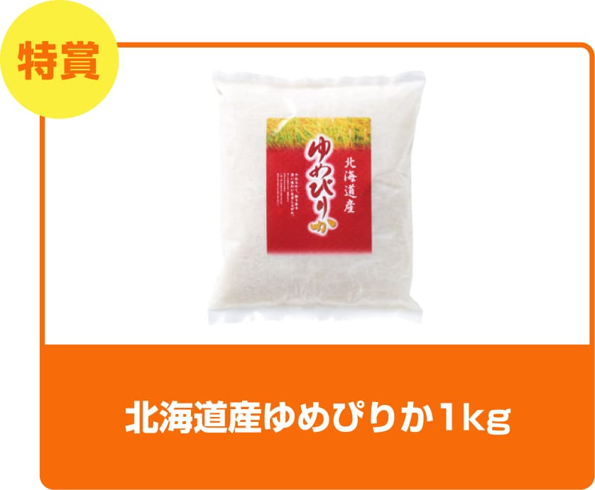 特賞 北海道産ゆめぴりか1kg