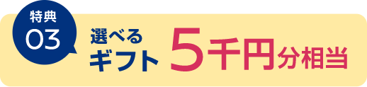 特典03 選べるギフト5千円分相当