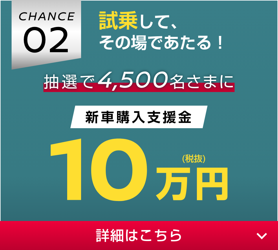 CHANCE02 試乗して、その場であたる！
