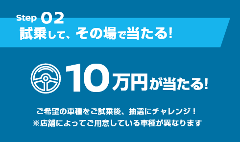 STEP02 試乗して、その場で当たる！