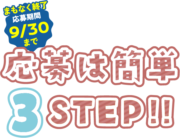 応募は簡単3STEP!!