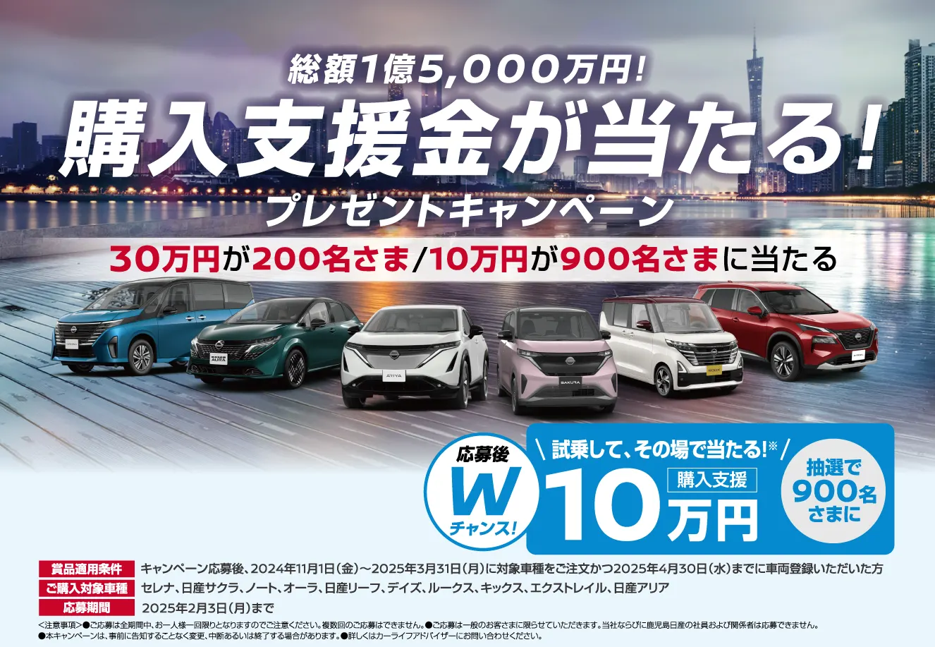 総額1億5,000万円！購入支援金が当たるプレゼントキャンペーン画像