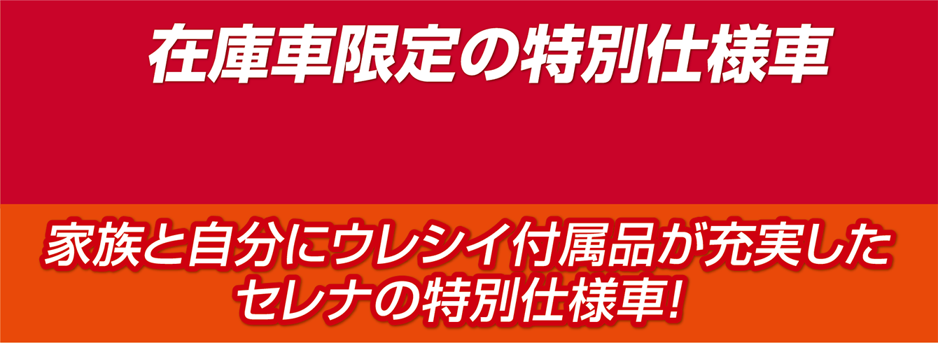 在庫車限定の特別仕様車 家族と自分にウレシイ付属品が充実したセレナ特別仕様車！