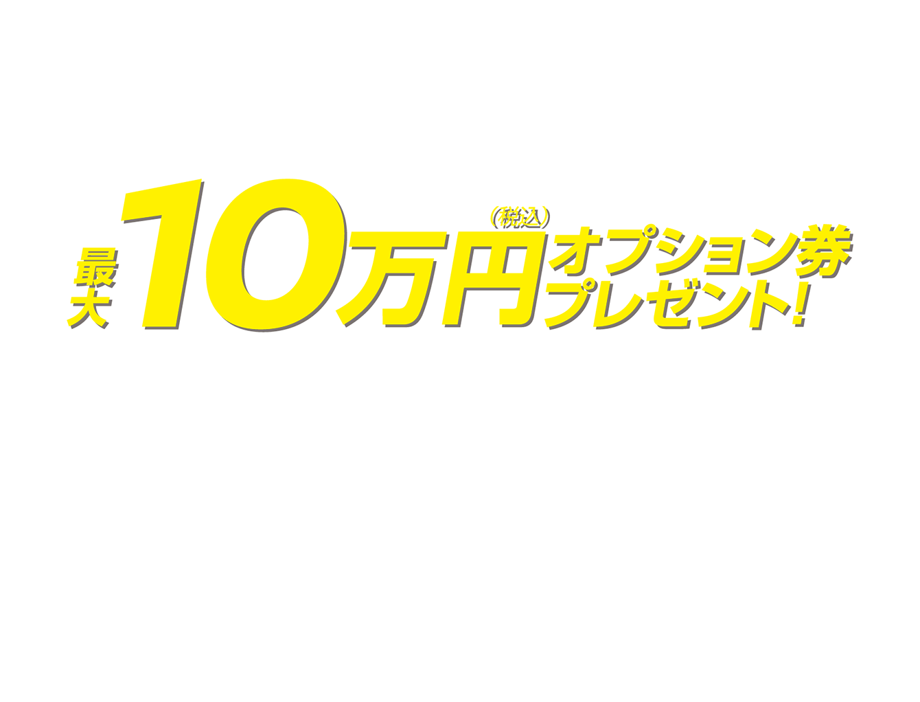 最大10万円（税込）オプション券プレゼント！
                  