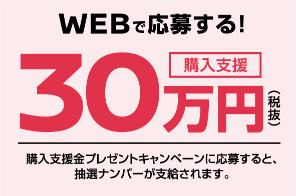 購入支援30万円 期間合計200名さま