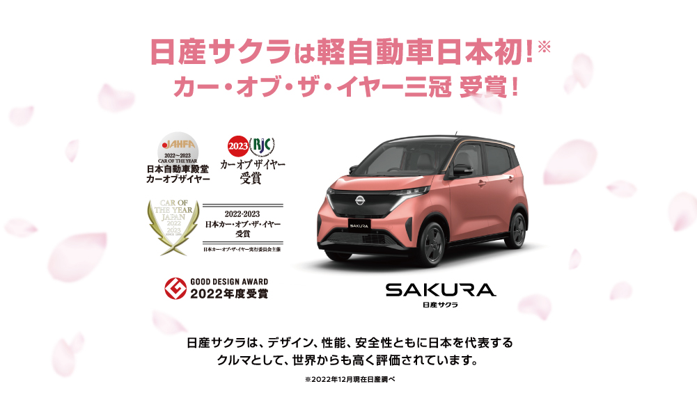 日産サクラは軽自動車日本初！カー・オブ・ザ・イヤー三冠獲得！