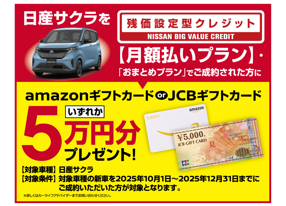 日産サクラ 残価設定クレジット