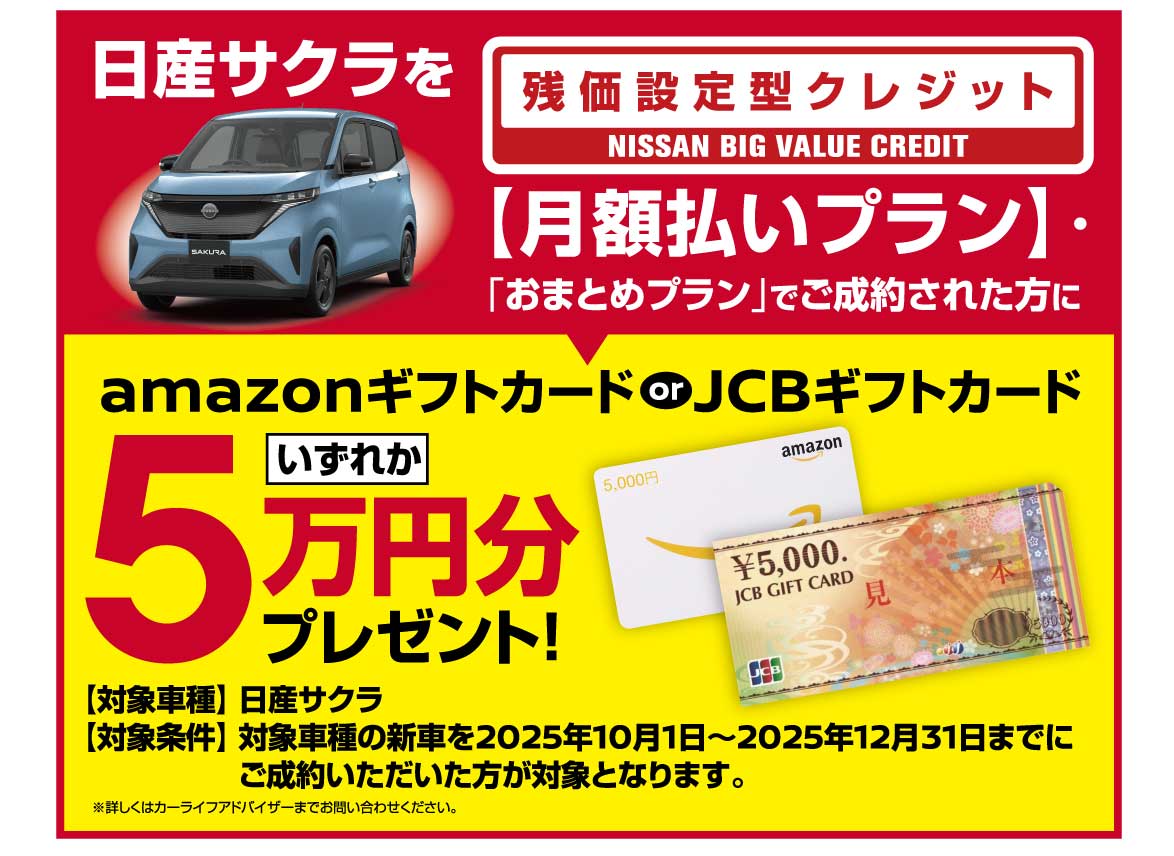 日産サクラ 残価設定クレジット