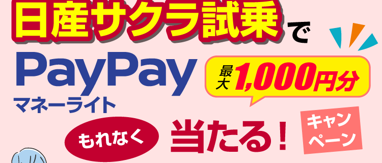 試乗でPayPayマネーライトプレゼントキャンペーン！