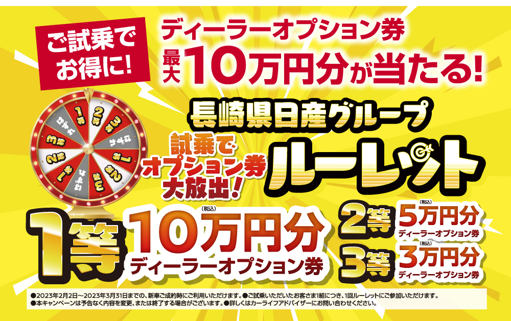 ルーレット　ディーラーオプション券が最大10万円が当たる