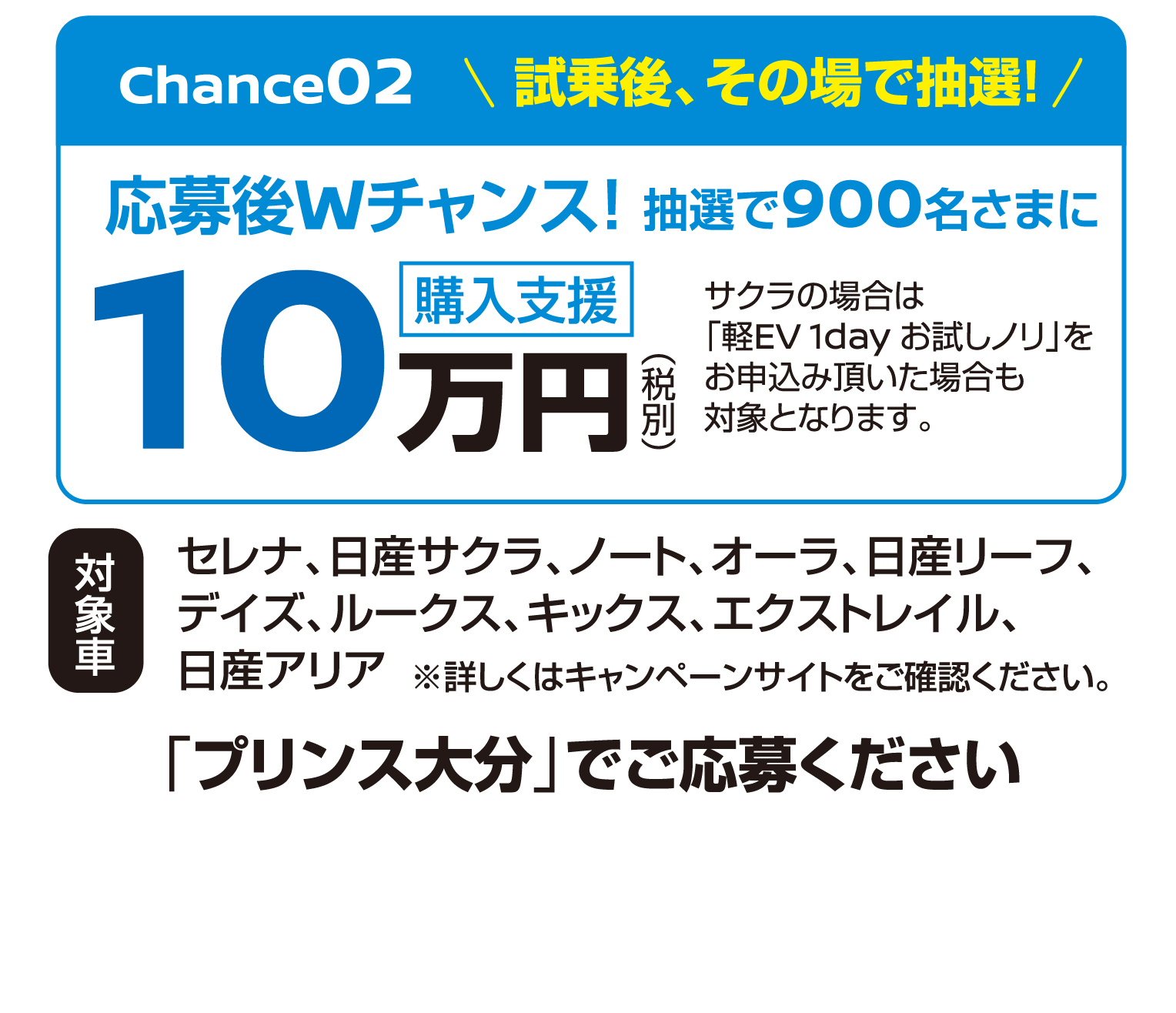 Chance2 試乗後その場で抽選