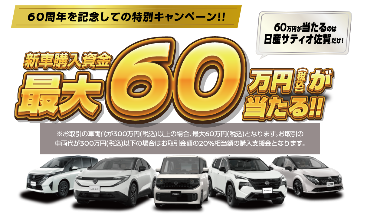 購入支援金 最大60万円が当たる