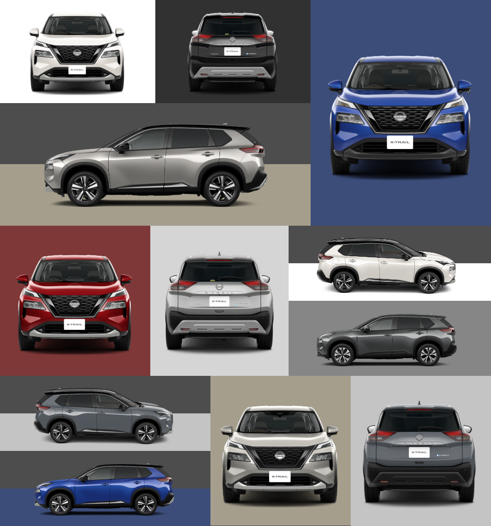 日産エクストレイルは、12色のカラーラインナップをご用意!あなたのお好みカラーがきっと見つかる。