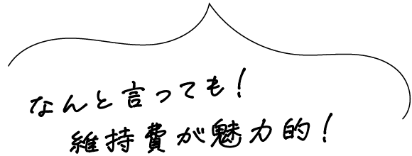 なんと言っても!維持費が魅力的!