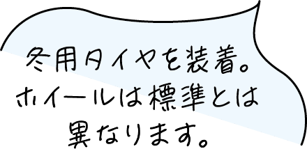冬用タイヤを装着。ホイールは標準とは異なります。